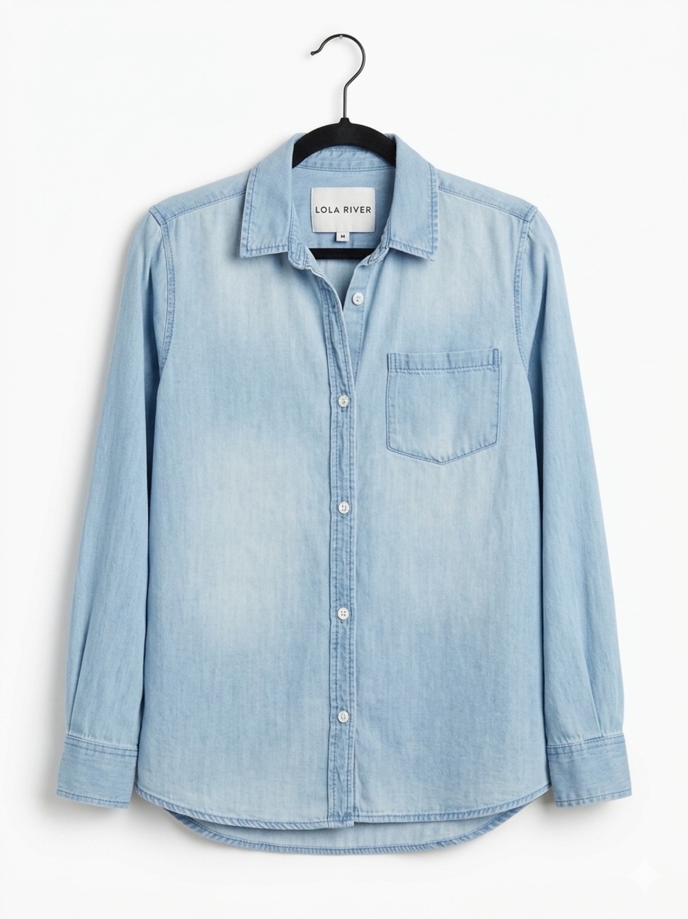 Lola River X Anthro Chambray Minimalist Coastal Cowgirl Shirt Size M Normcore